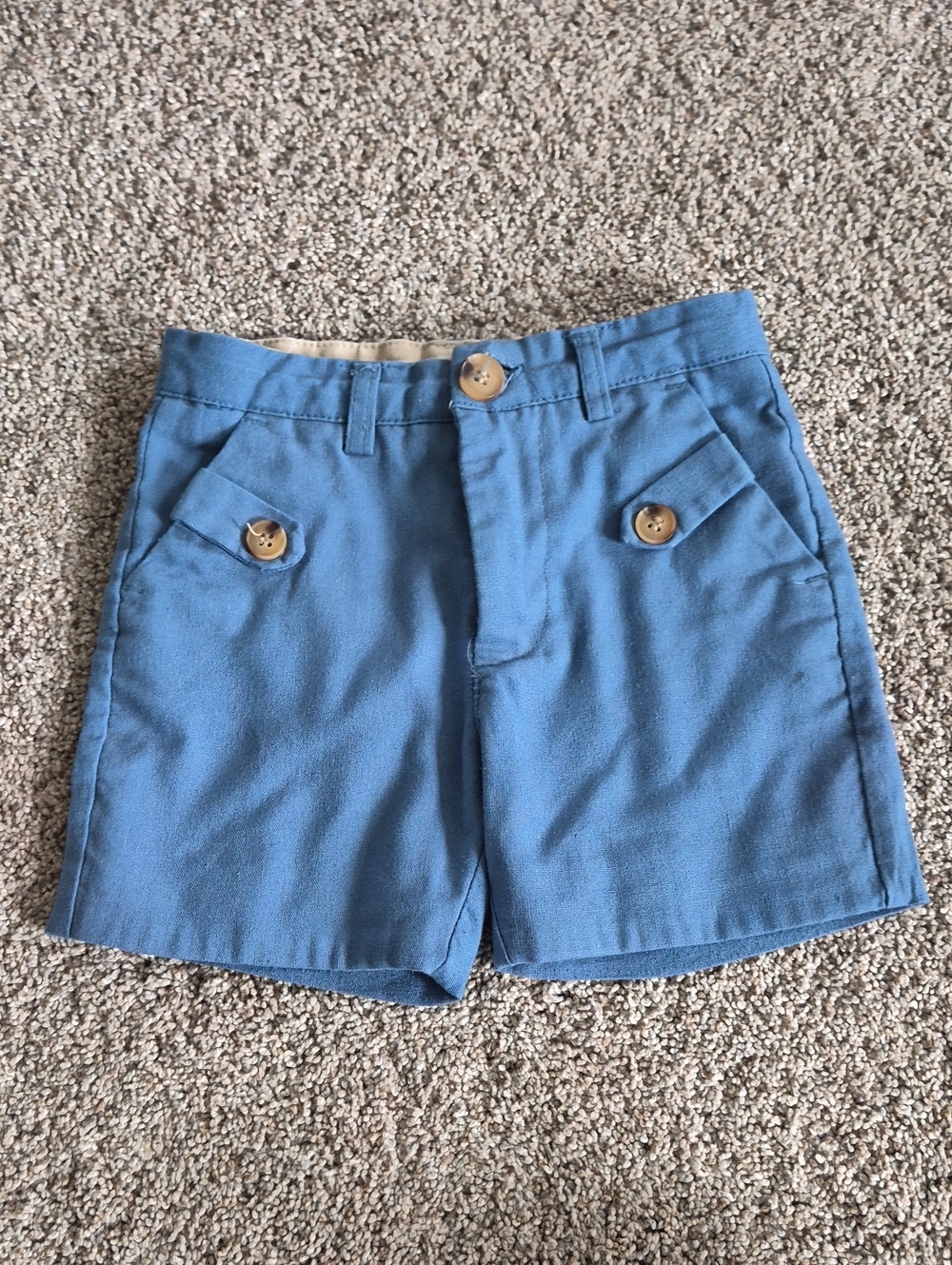 Hadas Blue Button-Accent Shorts 3t